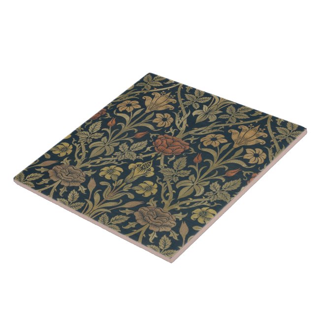 Vintage William Morris Rose and Lily Tile (Side)