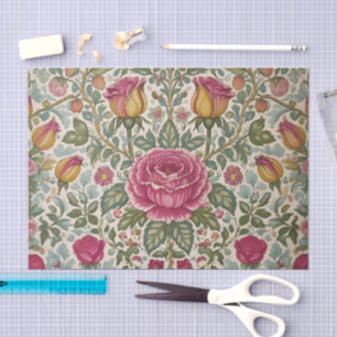 Vintage William Morris Rose Floral Art Nouveau Tissue Paper