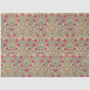 Vintage William Morris Rose Pink Yellow Bird Flor Tissue Paper
