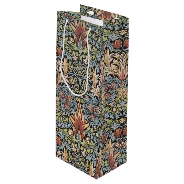 Vintage William Morris Snakehead Wine Gift Bag (Front Angled)