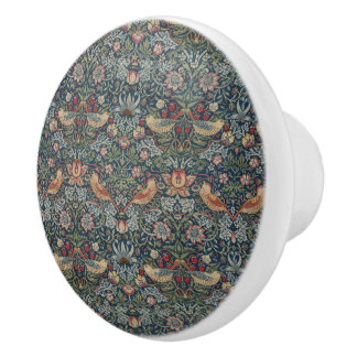 Vintage William Morris Strawberry Thief Ceramic Knob