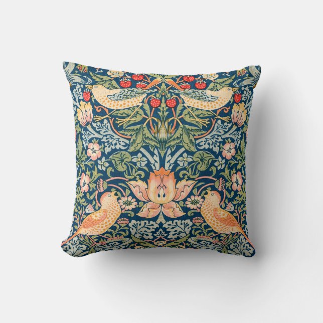 Vintage William Morris Strawberry Thief Cushion (Front)