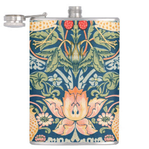 Vintage William Morris 'Strawberry Thief' Pattern  Hip Flask