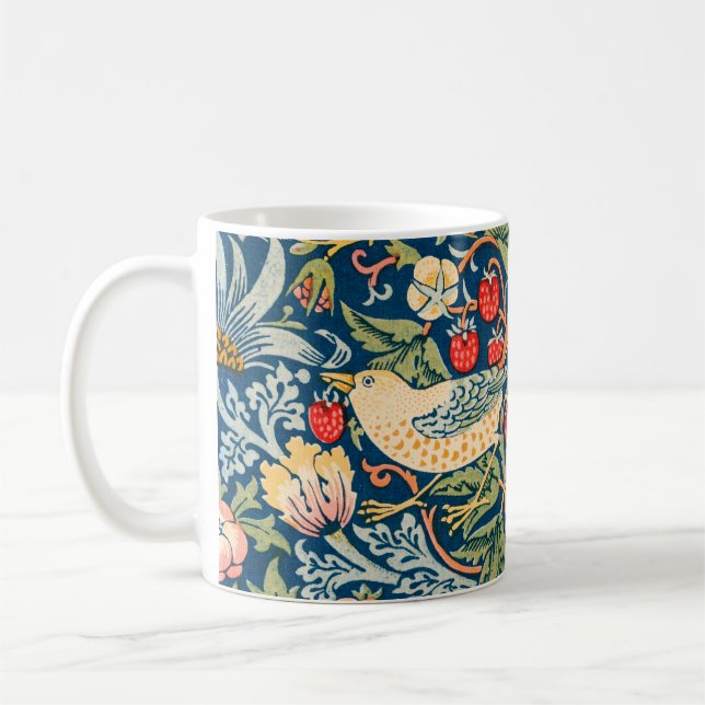 Vintage William Morris Strawberry Thief, Retro  Coffee Mug (Left)