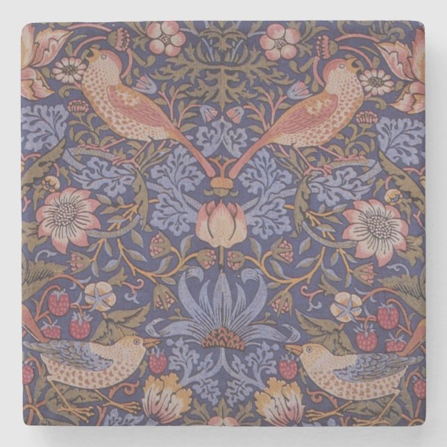 Vintage William Morris Strawberry Thief Stone Coaster (Front)