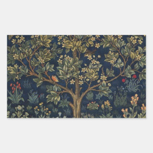 Vintage William Morris–Tree of Life Rectangular Sticker