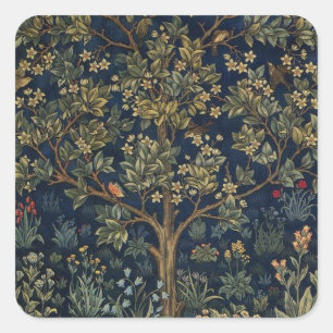 Vintage William Morris–Tree of Life Square Sticker
