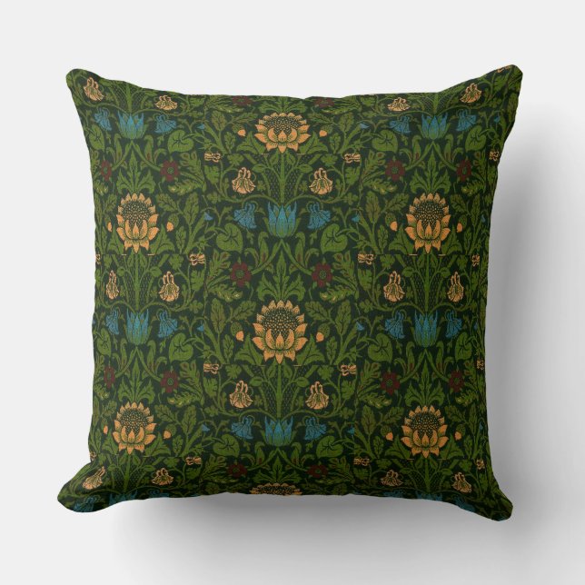 Vintage William Morris Violet and Columbine Cushion (Front)