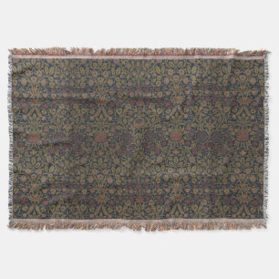 Vintage William Morris Violet and Columbine Throw Blanket