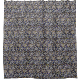 Vintage William Morris Wey Pattern Blue Background Shower Curtain