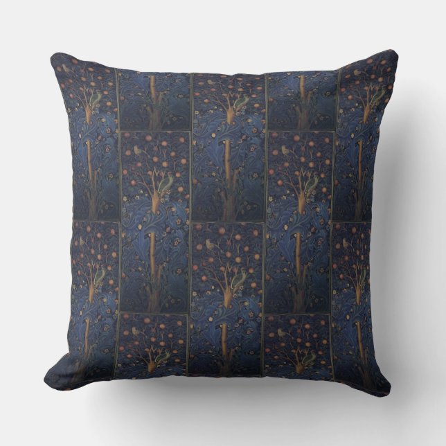 Vintage William Morris Woodpecker Tapestry Cushion (Front)