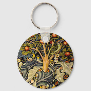 Vintage William Morris Woodpeckers Key Ring