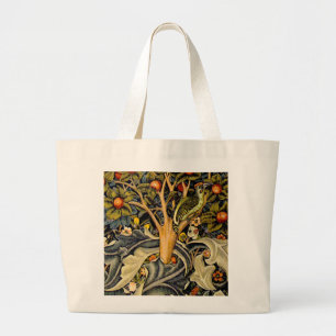Vintage William Morris Woodpeckers Large Tote Bag