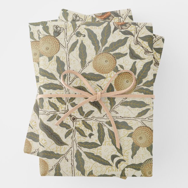 Vintage William Morris Wrapping Paper Sheet (In situ)