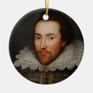 Vintage William Shakespeare Portrait Ceramic Tree Decoration