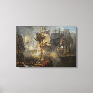 Vintage William Turner The Battle of Trafalgar Canvas Print