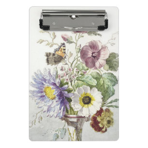 Vintage William van Leen Floral Butterfly Art Mini Clipboard