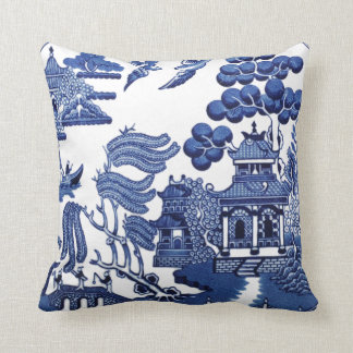 Vintage willow pattern cushion