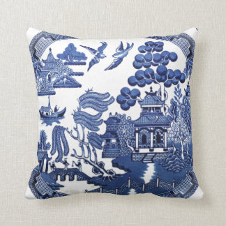 Vintage willow pattern cushion