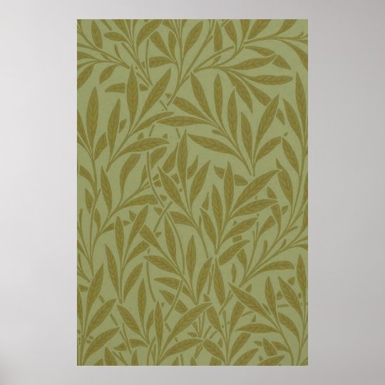 Vintage Willow William Morris Wallpaper Design Poster Zazzle Co Uk