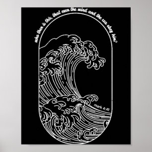 Vintage Wind And Waves Obey Christian Jesus Japane Poster