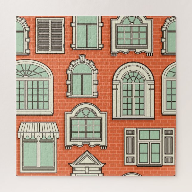 Vintage Window Scenic Pattern Jigsaw Puzzle (Vertical)