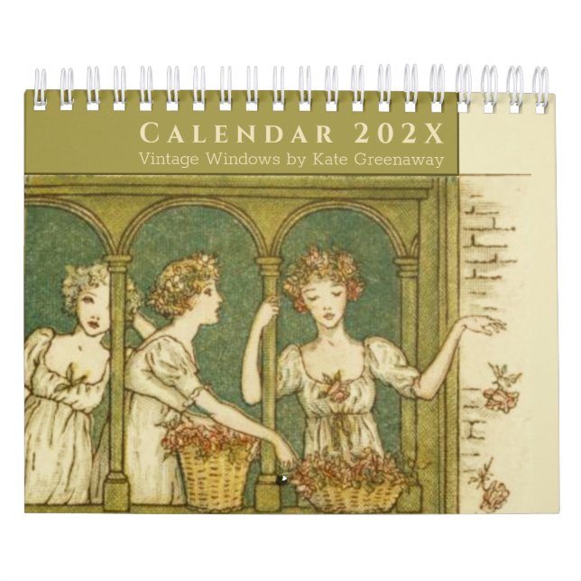 Vintage Windows by Kate Greenaway Girls & Children Calendar (Cover)