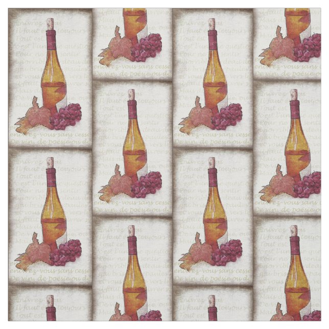 Vintage wine bottle fabric (Swatch)