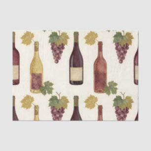 Vintage Wine Bottle Grapevine Pattern Tissue Paper