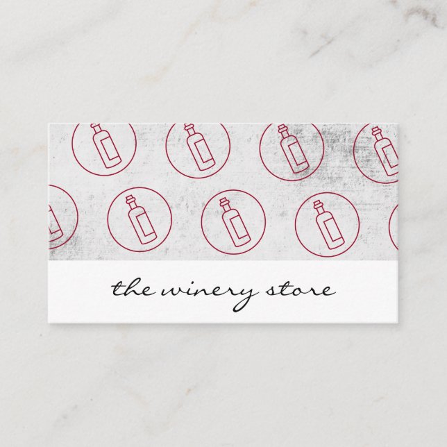 Vintage Wine Bottle Pattern Business Card (Front)