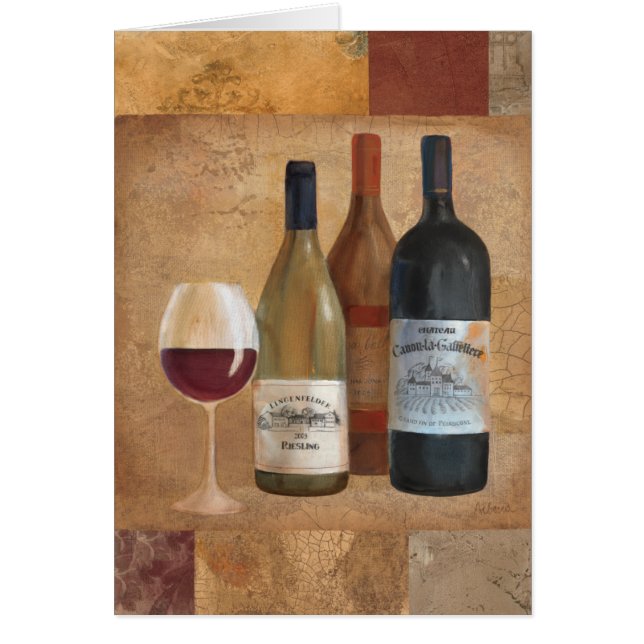 Vintage Wine Bottles and Wine Glass (Front)