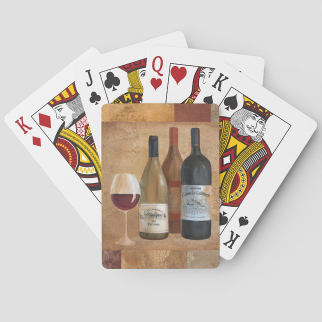 Vintage Wine Bottles and Wine Glass Playing Cards (Back)