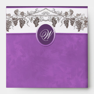 Vintage wine grape coloured envelope