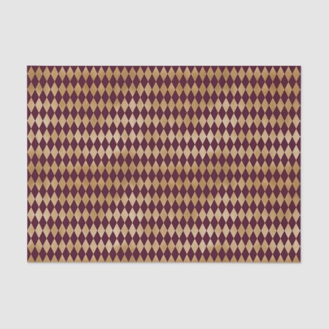 Vintage Wine Harlequin Tissue Paper (Front)