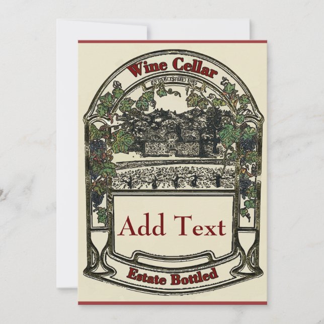 Vintage Wine Label, add text (Front)