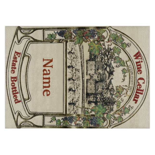Vintage Wine Label Cellar Sign, Cutting Board (Front)
