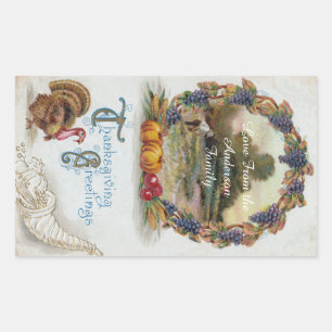 Vintage Wine Label Thanksgiving Turkey