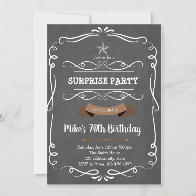Vintage wine label theme invitation (Front)