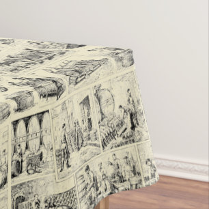 Vintage Wine Making Vineyard Pattern Tablecloth