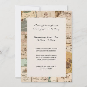 Vintage Wine Theme Invitation