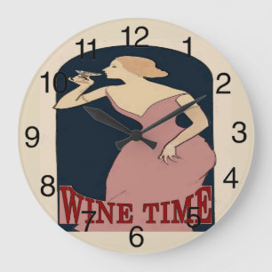 Vintage Wine Time, Large Clock