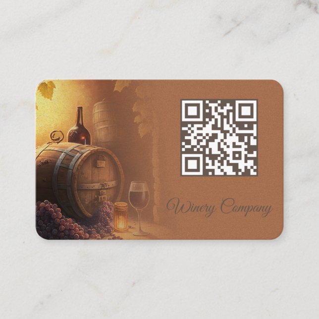 Vintage winery bottled wine glass design business card (Front)