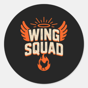 Vintage Wing Squad Chicken Bbq Party Family Humour Classic Round Sticker