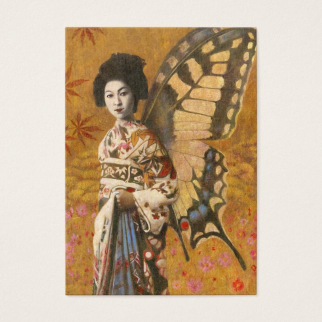 Vintage Winged Geisha ACEO Business Card (Front)