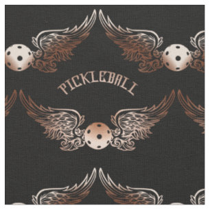 Vintage Winged pickleball brown Fabric