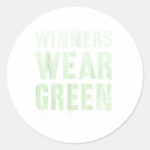 Vintage Winners Wear Green Summer Camp War Game Te Classic Round Sticker
