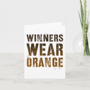 Vintage Winners Wear Orange Summer Camp War Game T Card