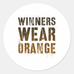 Vintage Winners Wear Orange Summer Camp War Game T Classic Round Sticker