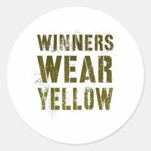 Vintage Winners Wear Yellow War Game Summer Camp T Classic Round Sticker