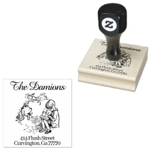 Vintage Winnie Pooh & Friend Custom Address Rubber Stamp